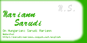 mariann sarudi business card